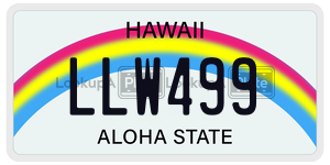 LLW499 license plate in Hawaii
