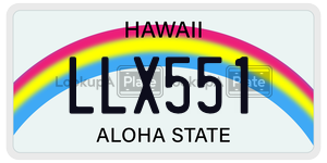LLX551  license plate in HI