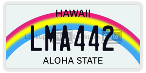 LMA442  license plate in HI