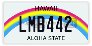 LMB442  license plate in HI