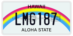 LMG187  license plate in HI