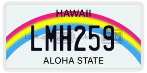 LMH259  license plate in HI