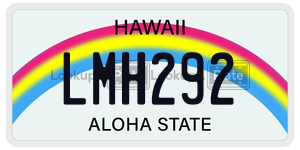 LMH292  license plate in HI