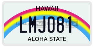 LMJ081  license plate in HI