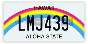 LMJ439 license plate in Hawaii