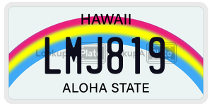 LMJ819  license plate in HI