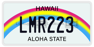 LMR223 license plate in Hawaii