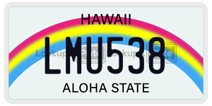 LMU538 license plate in Hawaii