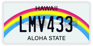 LMV433 license plate in Hawaii