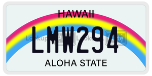 LMW294  license plate in HI