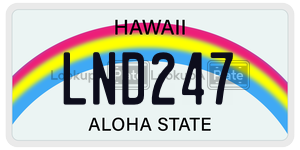 LND247  license plate in HI