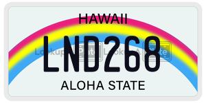LND268  license plate in HI