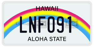 LNF091  license plate in HI