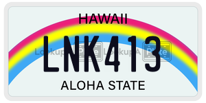 LNK413  license plate in HI