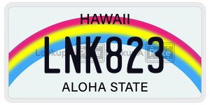 LNK823  license plate in HI
