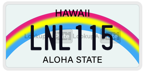 LNL115  license plate in HI