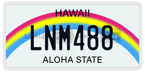 LNM488  license plate in HI