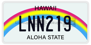 LNN219  license plate in HI