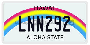 LNN292  license plate in HI