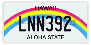 LNN392  license plate in HI