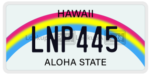 LNP445  license plate in HI