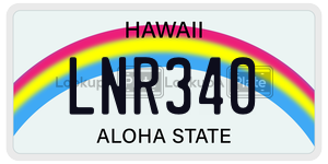 LNR340 license plate in Hawaii