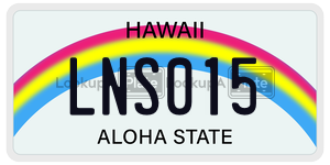 LNS015  license plate in HI