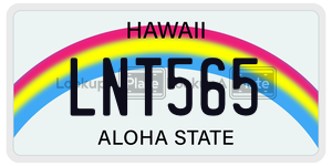 LNT565  license plate in HI