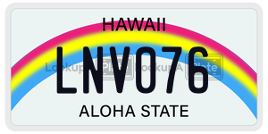 LNV076  license plate in HI