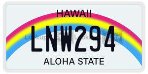 LNW294  license plate in HI