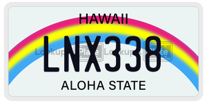 LNX338 license plate in Hawaii