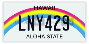 LNY429  license plate in HI