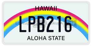 LPB216  license plate in HI