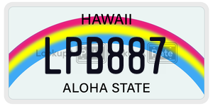 LPB887  license plate in HI
