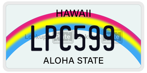 LPC599 license plate in Hawaii