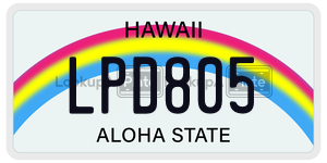 LPD805  license plate in HI