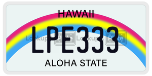 LPE333  license plate in HI