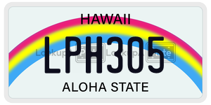 LPH305  license plate in HI