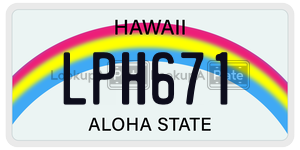 LPH671  license plate in HI