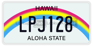 LPJ128  license plate in HI