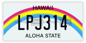 LPJ314  license plate in HI