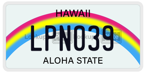 LPN039  license plate in HI