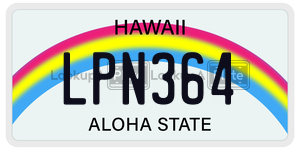 LPN364  license plate in HI