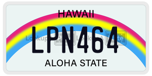 LPN464 license plate in Hawaii