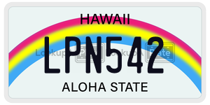 LPN542 license plate in Hawaii