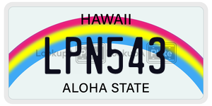 LPN543 license plate in Hawaii