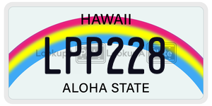LPP228 license plate in Hawaii