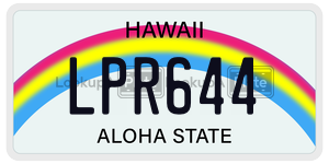LPR644  license plate in HI