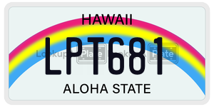 LPT681  license plate in HI
