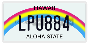 LPU884  license plate in HI